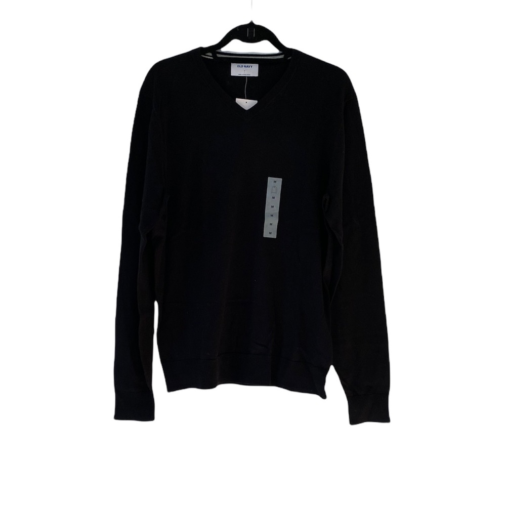 Old Navy Black Cotton V-neck Sweater Medium